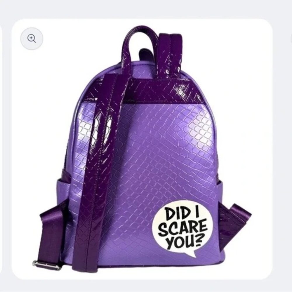 NWT Loungefly Pixar Monsters Inc Randall Backpack Matching Canister Coin Pouch - Picture 3 of 7